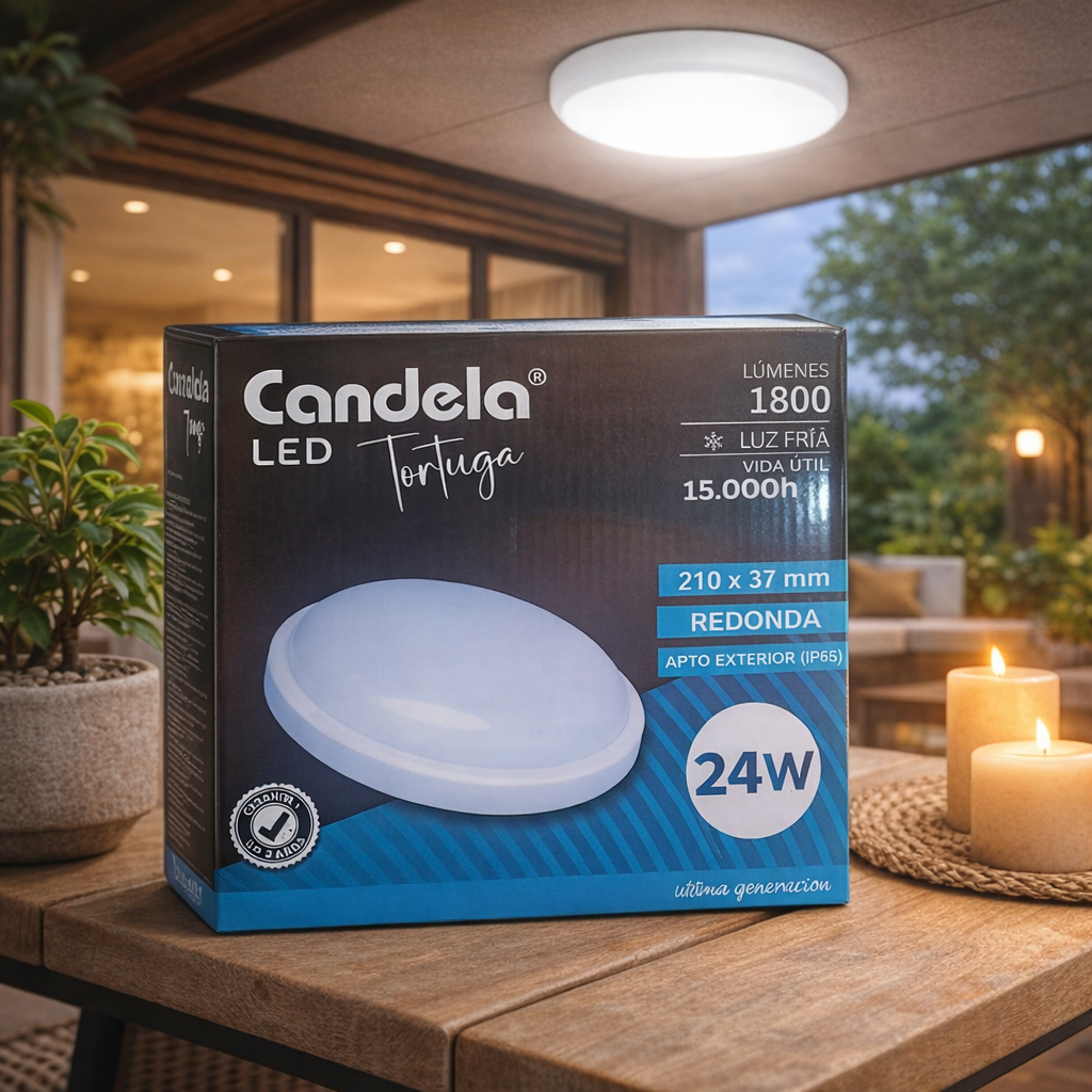 Tortuga  led 24 w redondo luz fria 